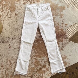 MOTHER The Inside Crop White Flare Women's Jeans